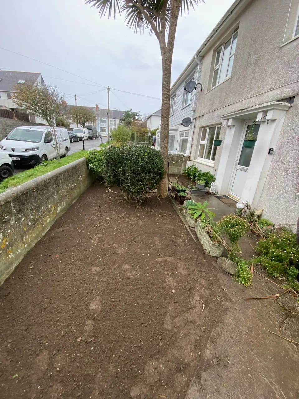 Garden cleared back during the transformation